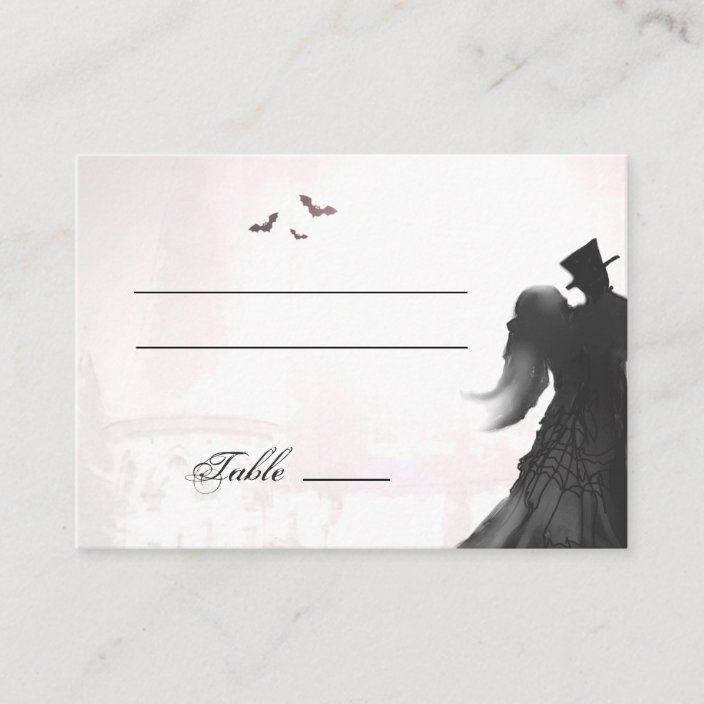 Elegant Halloween Lovers Silhouette Place Cards | Zazzle.com