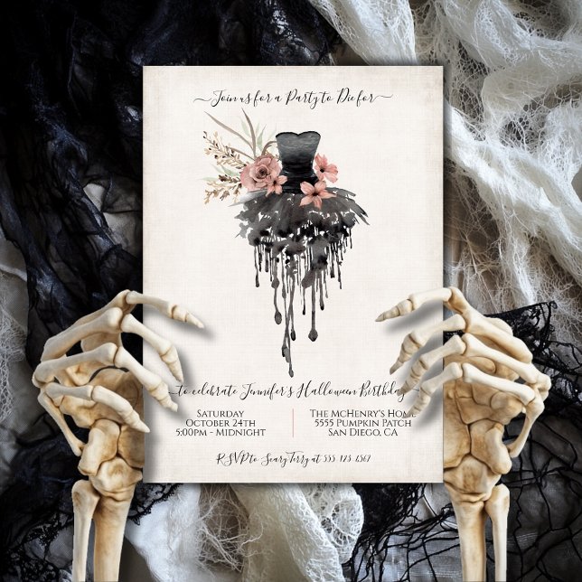 Elegant Halloween Party Dress Invitation (Creator Uploaded)