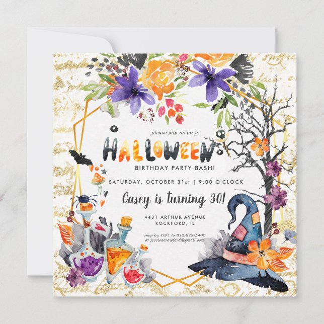 Elegant Halloween Party Invitation (Front)