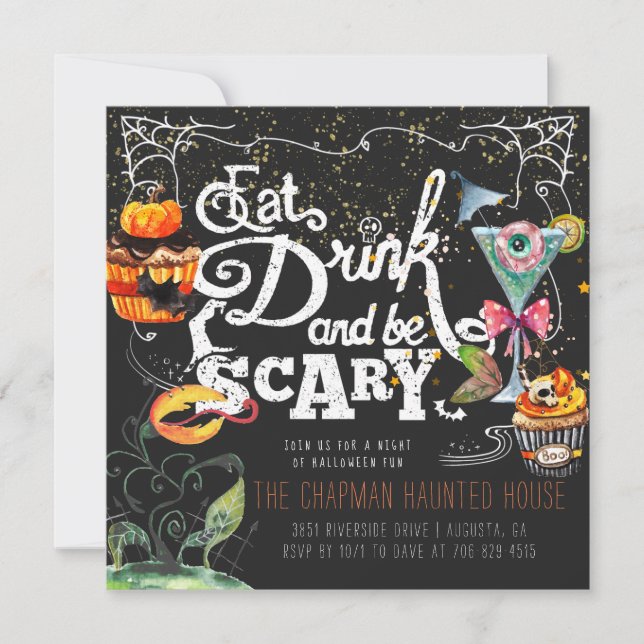 Elegant Halloween Party Invitation (Front)