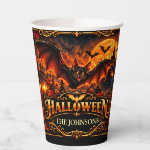 Elegant Halloween Pumpkin Trick or Treat Paper Cup