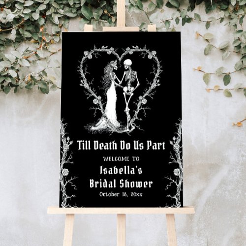 Elegant Halloween Skeleton Bridal Shower Welcome Foam Board