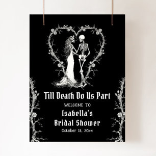 Elegant Halloween Skeleton Bridal Shower Welcome Foam Board