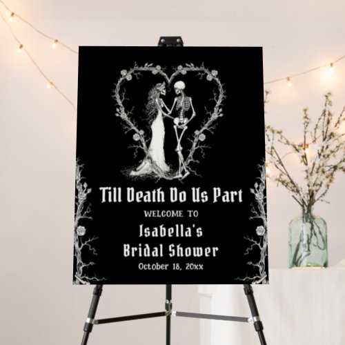 Elegant Halloween Skeleton Bridal Shower Welcome Foam Board