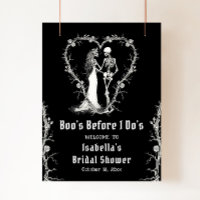 Elegant Halloween Skeleton Bridal Shower Welcome