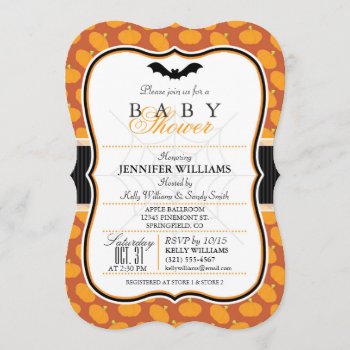 Elegant Halloween Theme Baby Shower Invite by Card_Stop at Zazzle