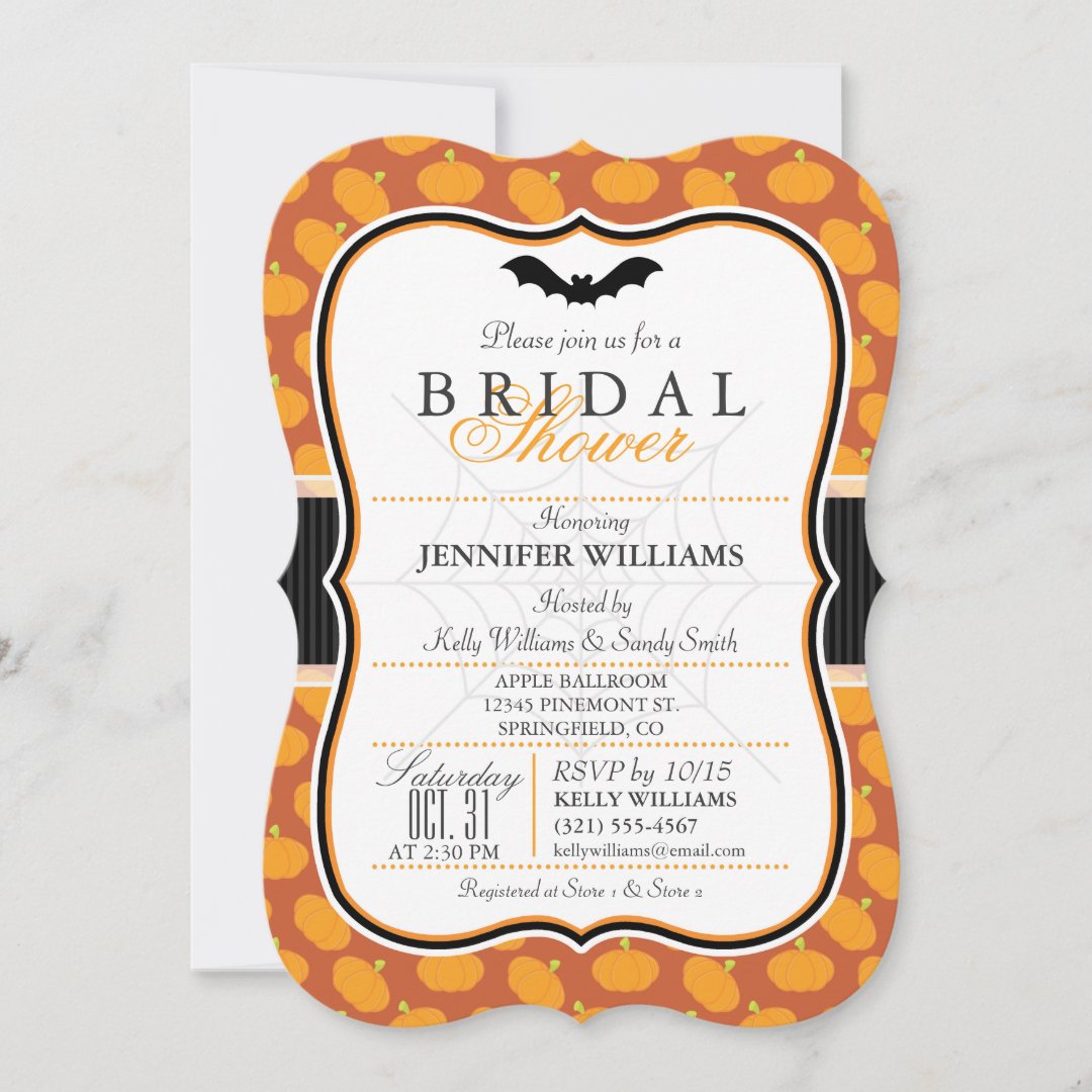 Elegant Halloween Themed Bridal Shower Invitation Zazzle