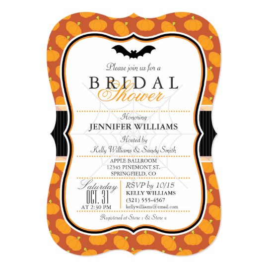 Elegant Halloween Themed Bridal Shower Invitation