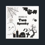 Elegant Halloween two spooky second Birthday party Napkins<br><div class="desc">two spooky halloween napkin" This is ideal for an October birthday or a spooky party. The template is ready for you to modify,  and there are related things in my store,  under the eerie Halloween collection.</div>