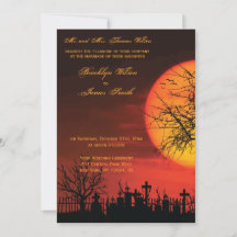 Elegant Halloween Wedding Invitations Night