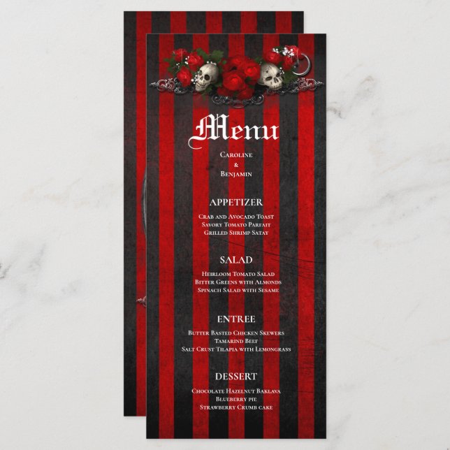 Elegant Halloween Wedding Menu (Front/Back)