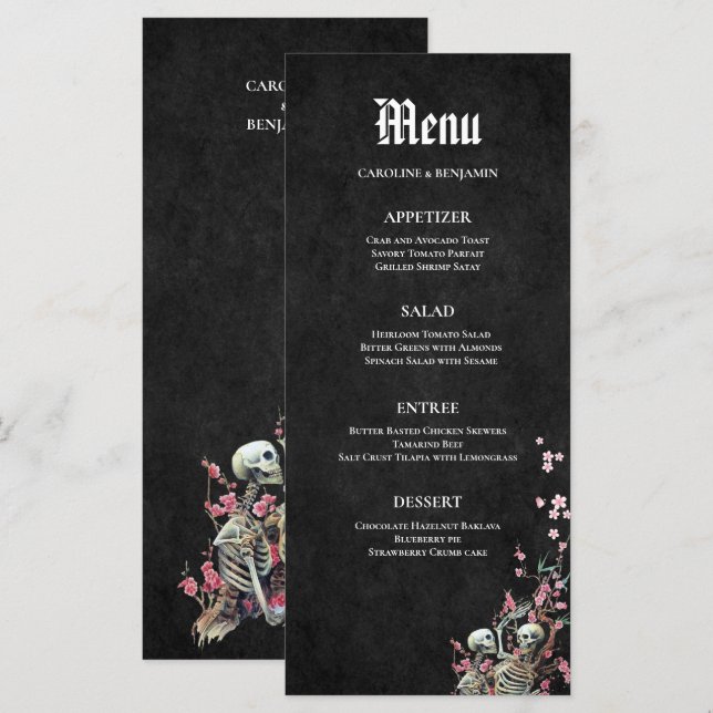 Elegant Halloween Wedding Menu (Front/Back)