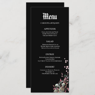 Elegant Halloween Wedding Menu