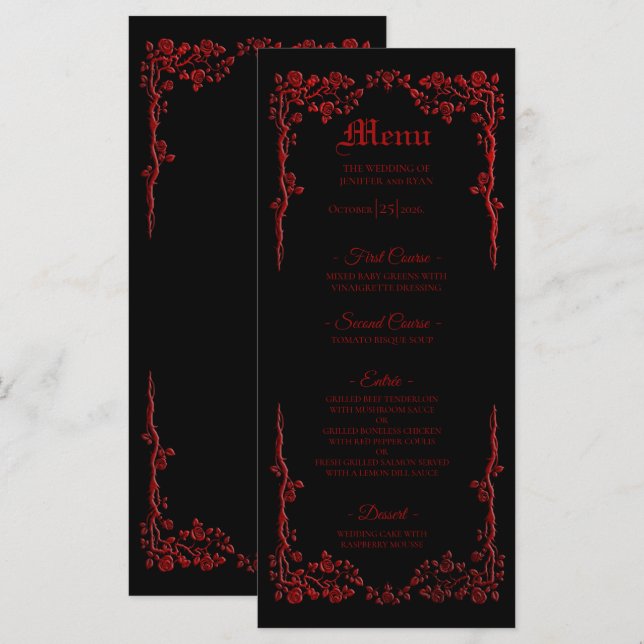 Elegant Halloween Wedding Menu (Front/Back)
