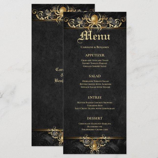 Elegant Halloween Wedding Menu (Front/Back)