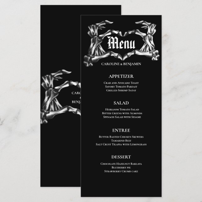 Elegant Halloween Wedding Menu (Front/Back)