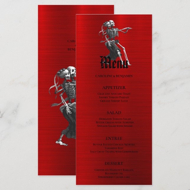 Elegant Halloween Wedding Menu (Front/Back)