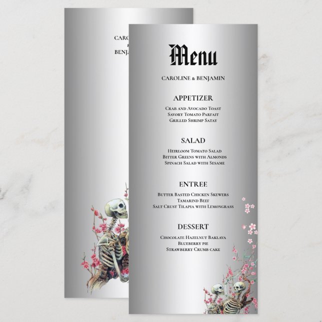 Elegant Halloween Wedding Menu (Front/Back)