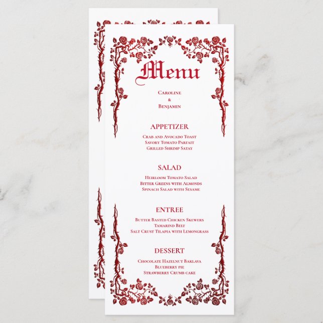 Elegant Halloween Wedding Menu (Front/Back)