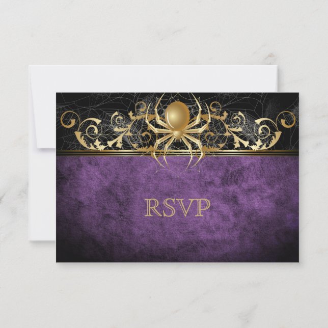 Elegant Halloween Wedding RSVP Card (Back)