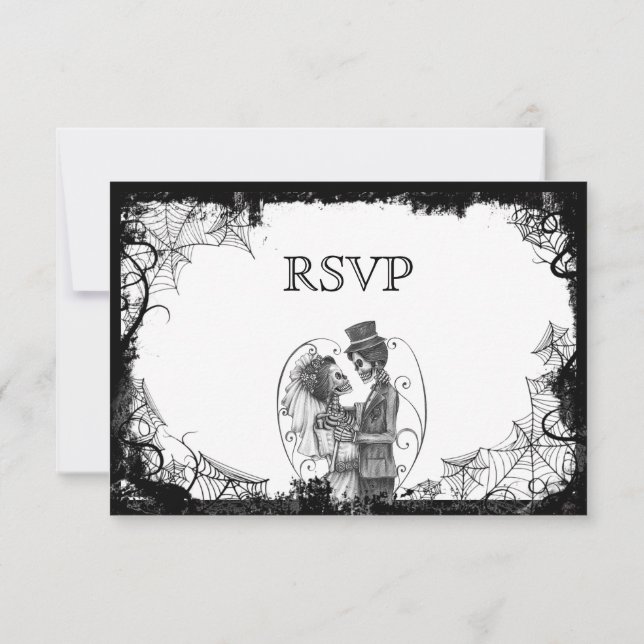 Elegant Halloween Wedding RSVP Card (Back)