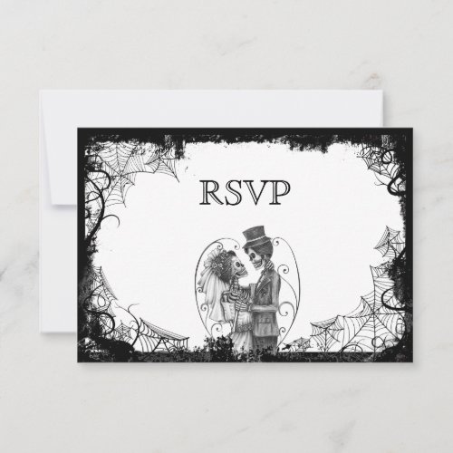 Elegant Halloween Wedding RSVP Card