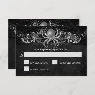 Elegant Halloween Wedding RSVP Card