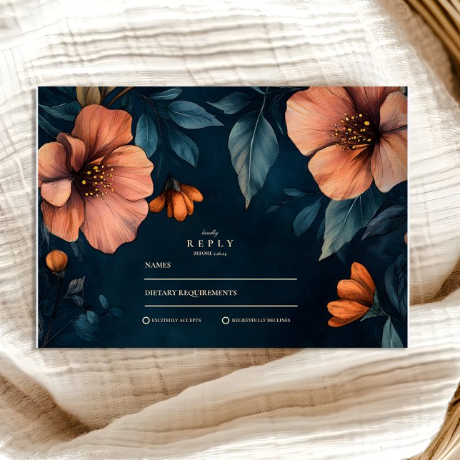 Elegant Halloween Wedding RSVP Card (Creator Uploaded)