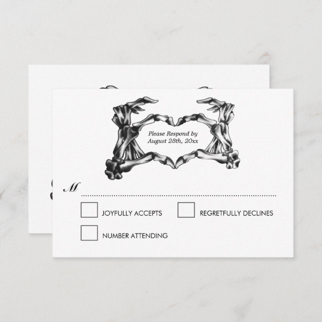 Elegant Halloween Wedding RSVP Card (Front/Back)