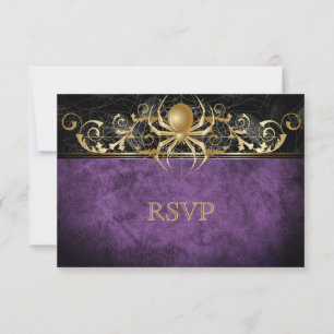 Elegant Halloween Wedding RSVP Card