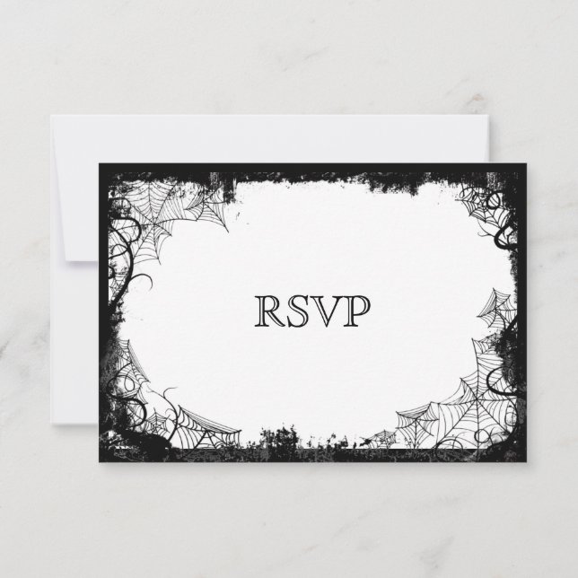 Elegant Halloween Wedding RSVP Card (Back)