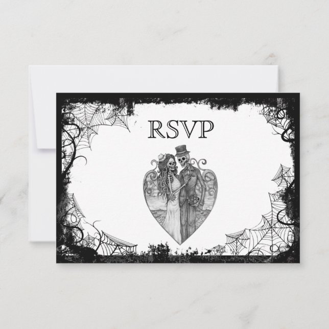 Elegant Halloween Wedding RSVP Card (Back)
