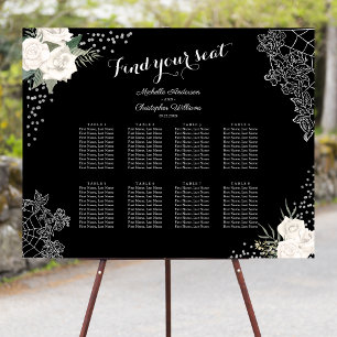 Elegant Halloween Wedding Themed Seating Plan Foam Board