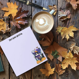 Elegant Halloween Witch Sugar Skull Purple Notepad