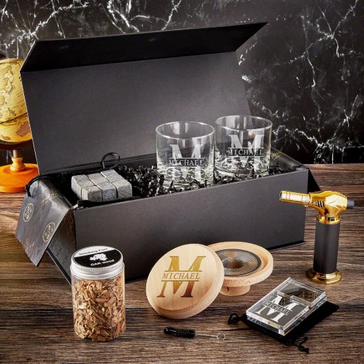 Elegant Halo Smoker Kit with Whiskey Glasses (Front)