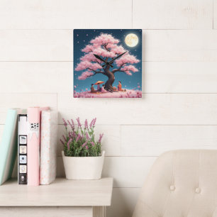 Elegant Hanami Cherry Blossom Wall Clock