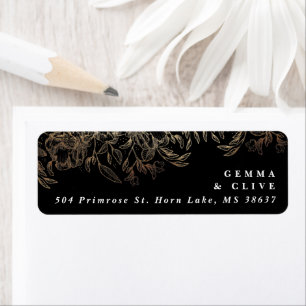 Elegant Hand Drawn Botanical Wedding Address Label