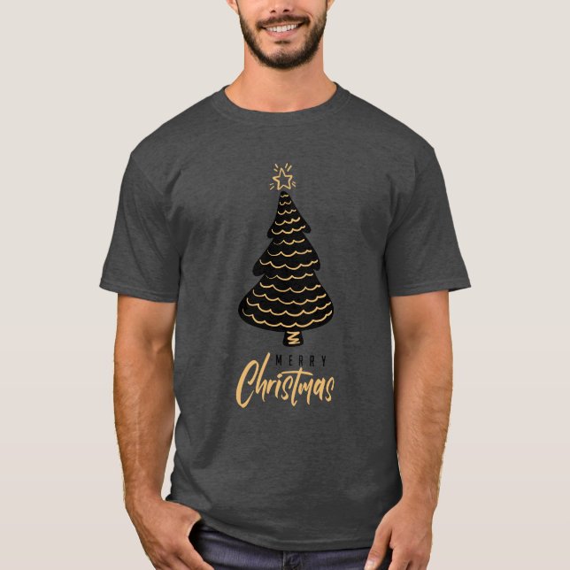 Elegant hand drawn Christmas Tree Men's T-shirts (Front)