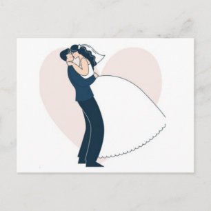 Elegant Hand-Drawn Couple Engagement  Postcard