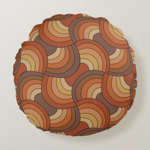 Elegant hand_drawn earthy weave pattern CC0022 Round Pillow