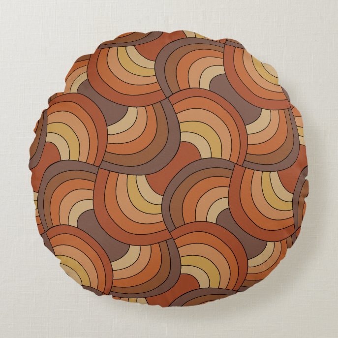 Elegant hand-drawn earthy weave pattern CC0022 Round Pillow