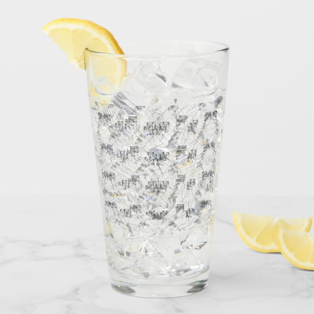 Elegant Hand-Drawn Floral Design in Monochrome Glass (Front Ice)