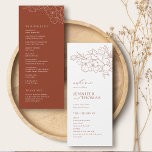 Elegant hand drawn floral terracotta wedding program<br><div class="desc">Elegant delicate hand drawn flower illustration and modern script typography details, in terra cotta and white color, simple and romantic. Great floral wedding programs for modern rustic wedding, country garden wedding, and simple boho wedding in fall and winter. Fully customizable with any colors to match your wedding theme. See all...</div>