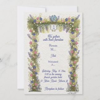 Elegant Hand-Drawn Floral Wedding Invitation