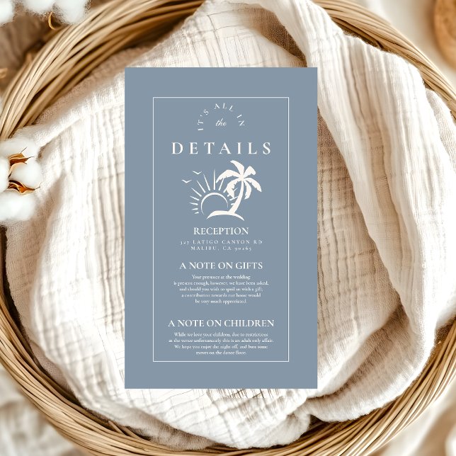 Elegant Hand Drawn Palm Tree Wedding Enclosure Card (Creator Uploaded)