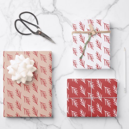Elegant Hand_drawn Pine Pattern Wrapping Paper Sheets