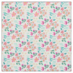 Elegant hand-drawn pink floral design fabric
