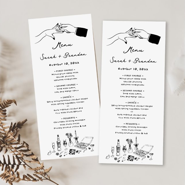 Elegant Hand Drawn Retro Wedding Menu (Creator Uploaded)