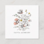 Elegant Hand Drawn Style Wildflowers Calling Card