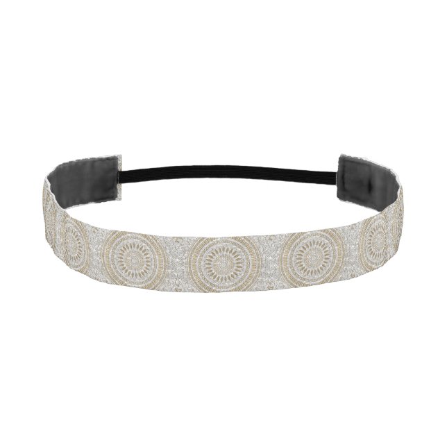 Elegant hand drawn tribal mandala design athletic headband (Front)